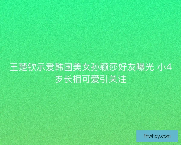 王楚钦示爱韩国美女孙颖莎好友曝光 小4岁长相可爱引关注